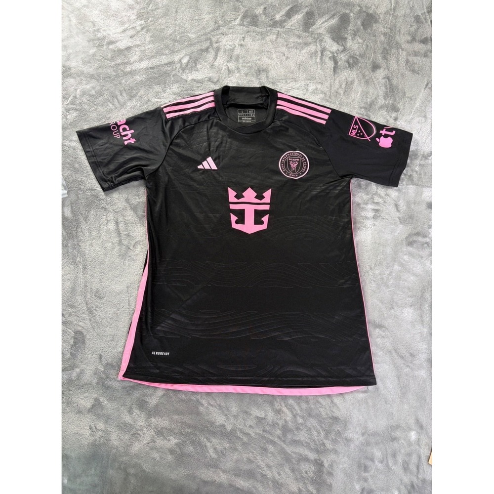 Adidas Inter Miami CF Luis Suarez #9 2024 Away Soccer Jersey Mens L Black Pink